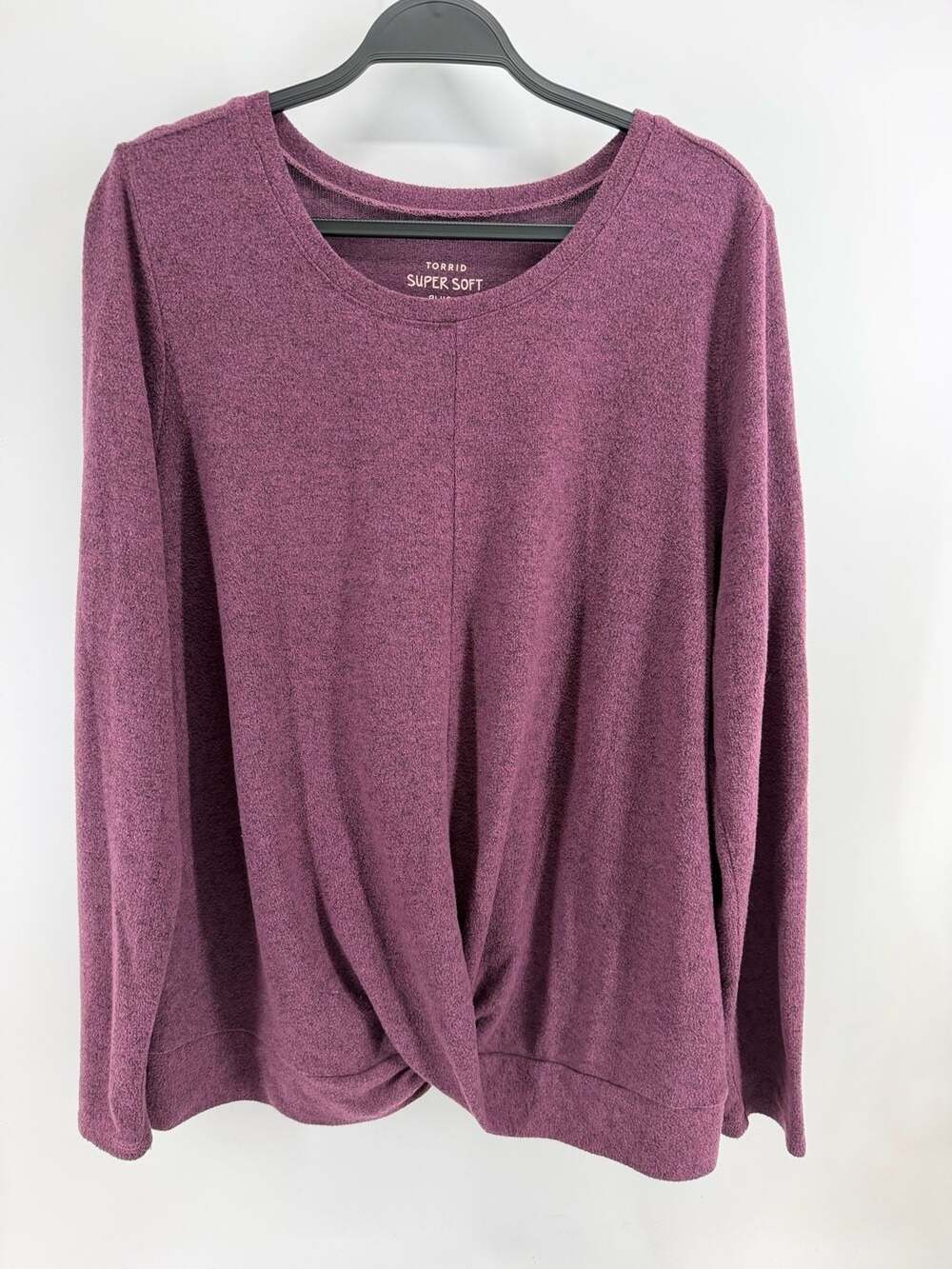 Torrid Super Soft Plush Twist Front Long Sleeve Top Size 2